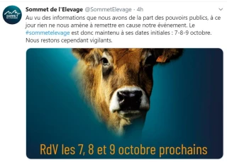 Sommet de l'élevage maintenu