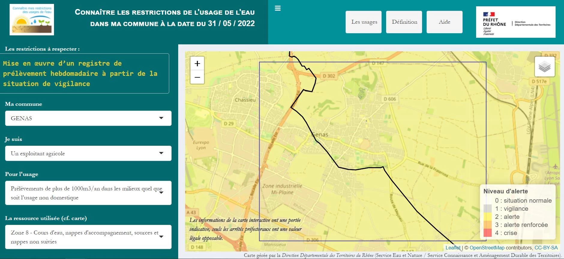 Une carte interactive pour connaître les différentes mesures