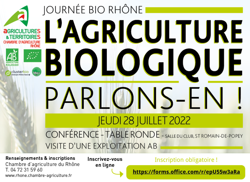 L’agriculture biologique, parlons-en le 28 juillet !